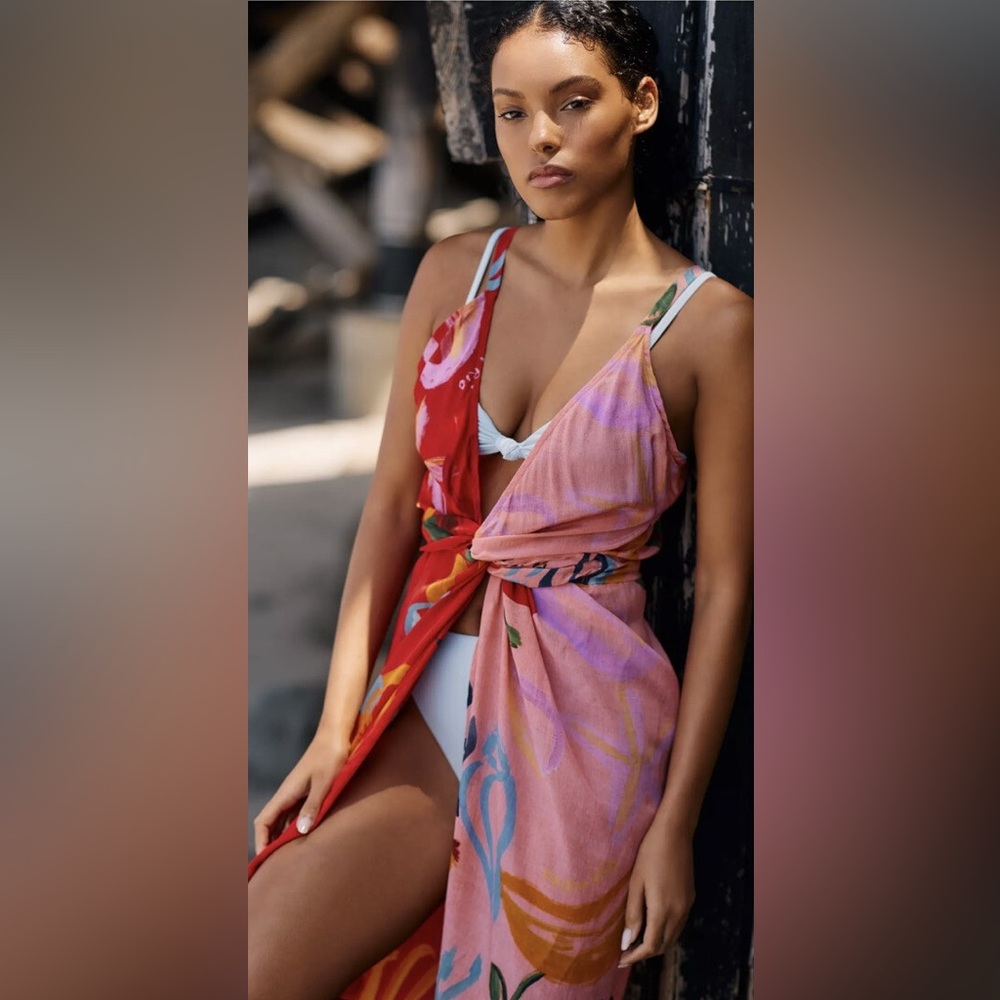 NWT Farm Rio Mixed Fruits Ocean Coverup in size L.
